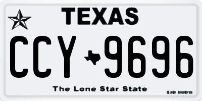 TX license plate CCY9696