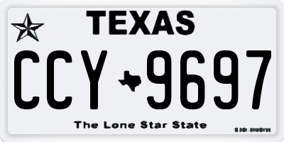 TX license plate CCY9697