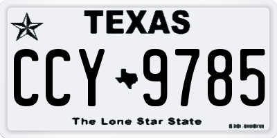 TX license plate CCY9785