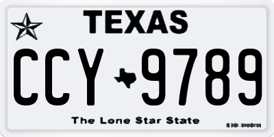 TX license plate CCY9789