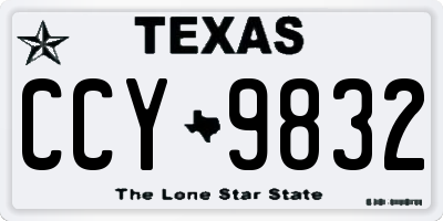 TX license plate CCY9832