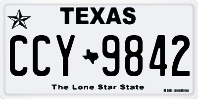 TX license plate CCY9842