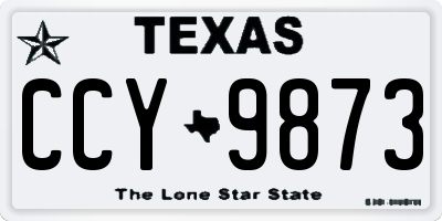 TX license plate CCY9873