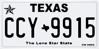 TX license plate CCY9915