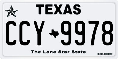 TX license plate CCY9978