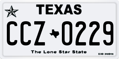 TX license plate CCZ0229
