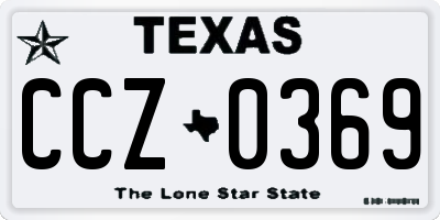 TX license plate CCZ0369