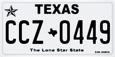 TX license plate CCZ0449