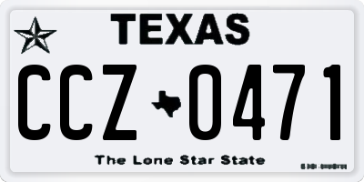 TX license plate CCZ0471