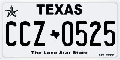 TX license plate CCZ0525
