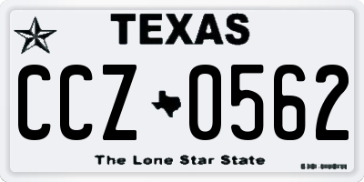 TX license plate CCZ0562