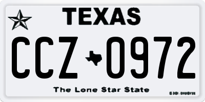 TX license plate CCZ0972