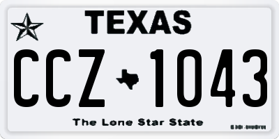 TX license plate CCZ1043