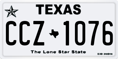 TX license plate CCZ1076