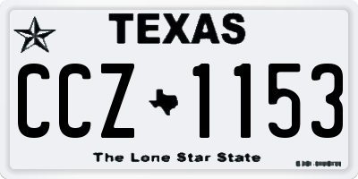 TX license plate CCZ1153