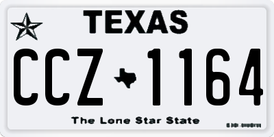 TX license plate CCZ1164