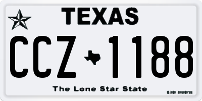 TX license plate CCZ1188