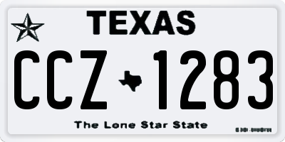 TX license plate CCZ1283