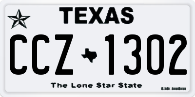 TX license plate CCZ1302