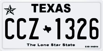 TX license plate CCZ1326