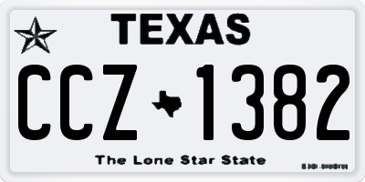 TX license plate CCZ1382