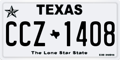 TX license plate CCZ1408