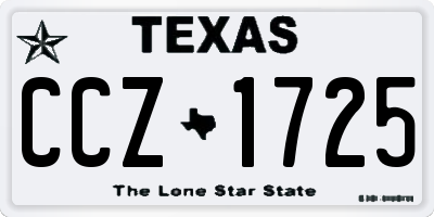 TX license plate CCZ1725
