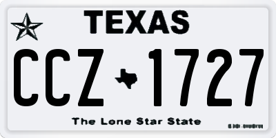 TX license plate CCZ1727