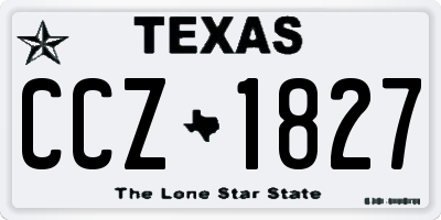 TX license plate CCZ1827