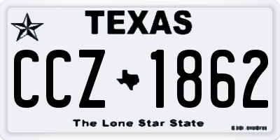 TX license plate CCZ1862