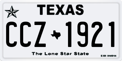 TX license plate CCZ1921