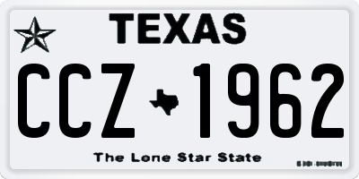 TX license plate CCZ1962