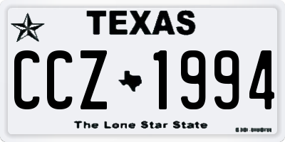 TX license plate CCZ1994