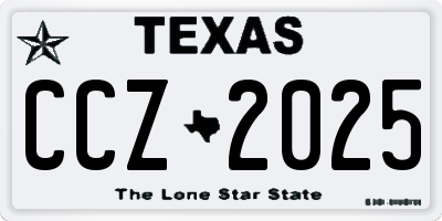 TX license plate CCZ2025