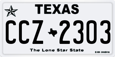 TX license plate CCZ2303