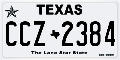 TX license plate CCZ2384