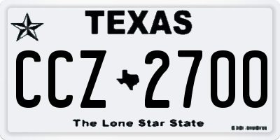TX license plate CCZ2700