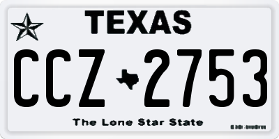 TX license plate CCZ2753