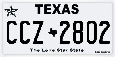 TX license plate CCZ2802