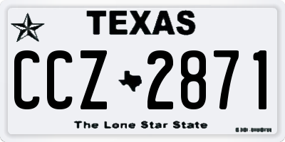 TX license plate CCZ2871