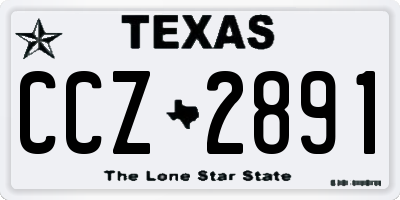 TX license plate CCZ2891