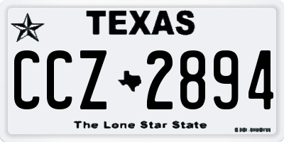 TX license plate CCZ2894