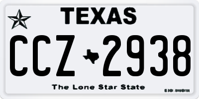 TX license plate CCZ2938