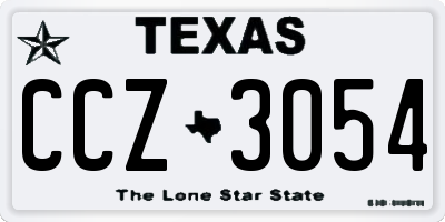 TX license plate CCZ3054