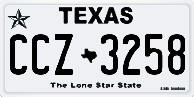 TX license plate CCZ3258