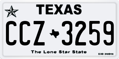 TX license plate CCZ3259