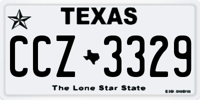 TX license plate CCZ3329