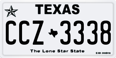 TX license plate CCZ3338