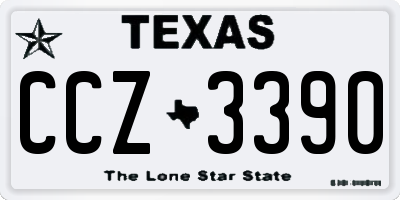 TX license plate CCZ3390