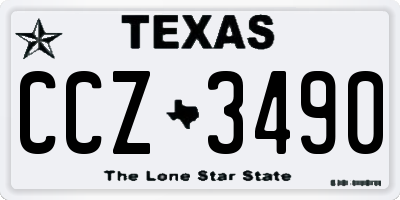 TX license plate CCZ3490